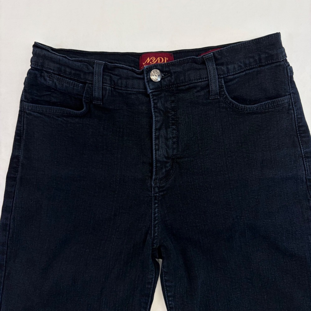 NYDJ Straight Leg Jeans Womens 10 Black Denim Stretch Classic Casual